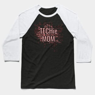 TECHie MOM Cyber Pink circuit Baseball T-Shirt